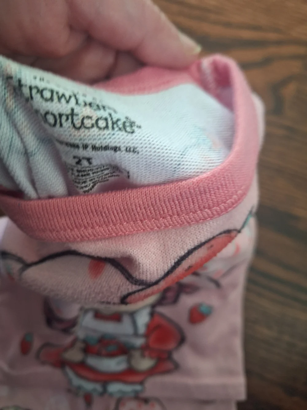 Pink Strawberry Character Kids One-Piece Pajama Set